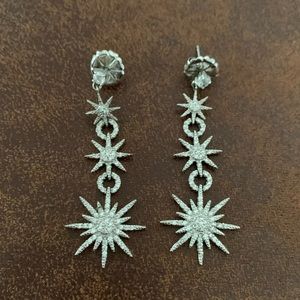Bhldn bridal dangle star earrings